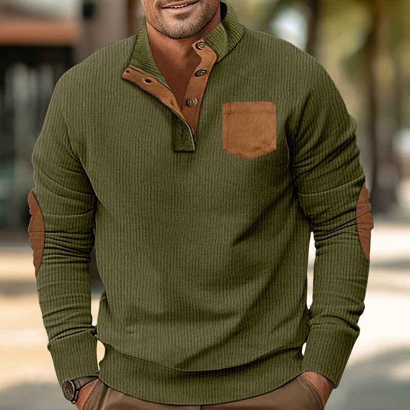 Men's Comfortable Sweater with High Collar and Contrasting Details Lune London