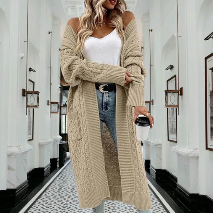 Cardigan femme en tricot épais avec design ouvert et poches pratiques Chic & Stil