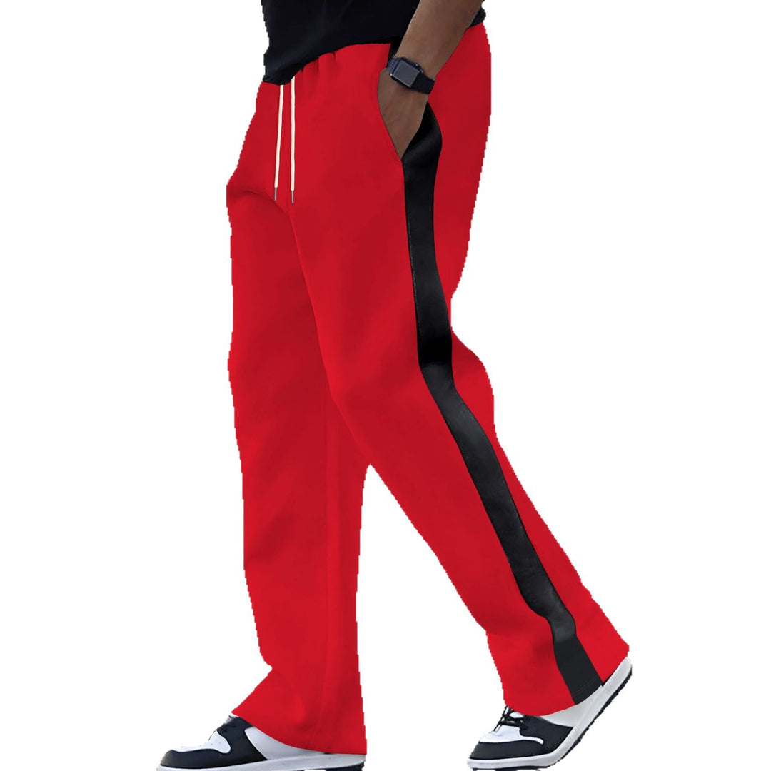 Trendy sports pants for men with elastic waistband and contrasting side stripes Lune London