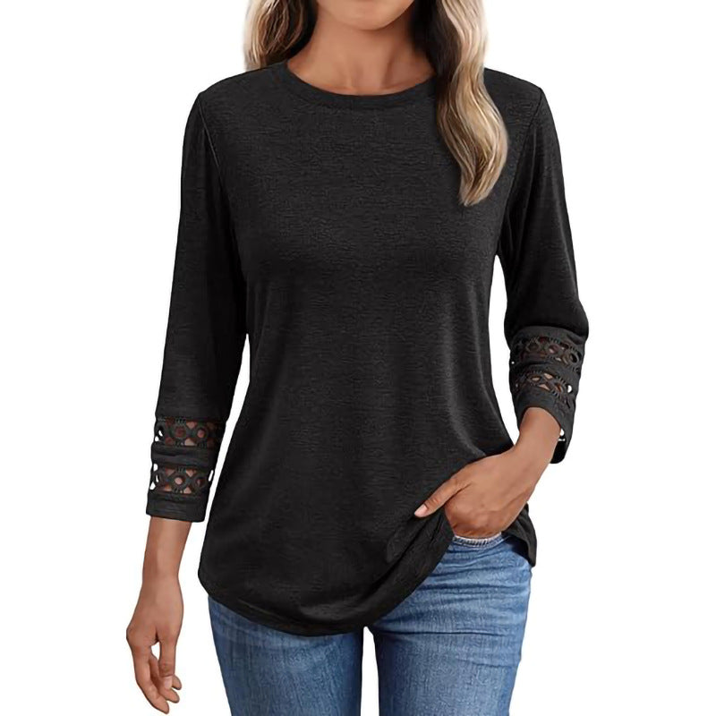 Ladies Long Sleeve Shirt with Lace Sleeves Lune London