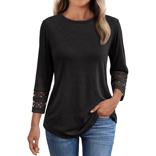 Ladies Long Sleeve Shirt with Lace Sleeves Lune London