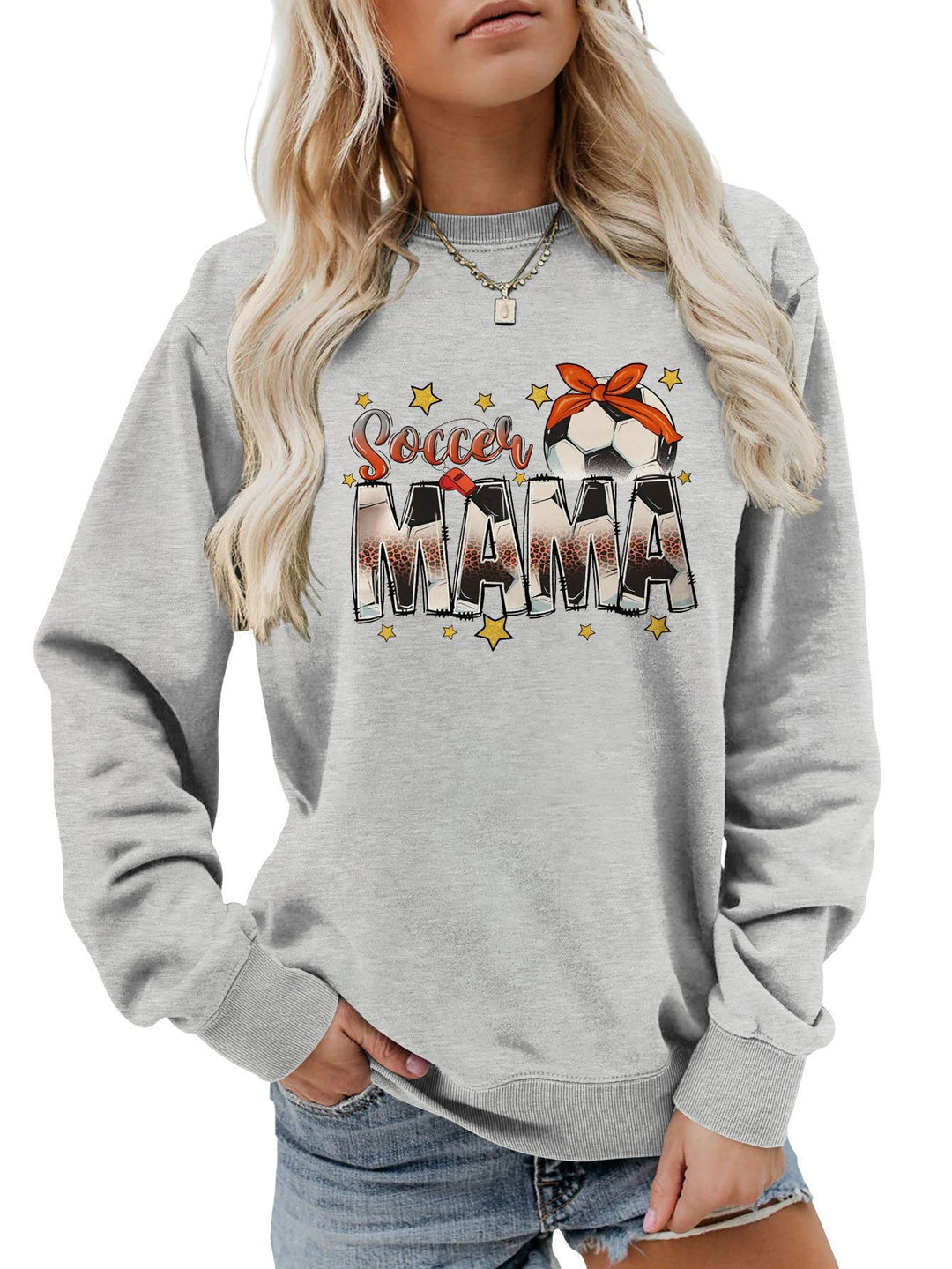 Sweatshirt pour femmes avec imprimé accrocheur "Soccer Mama" et coupe confortable Chic & Stil