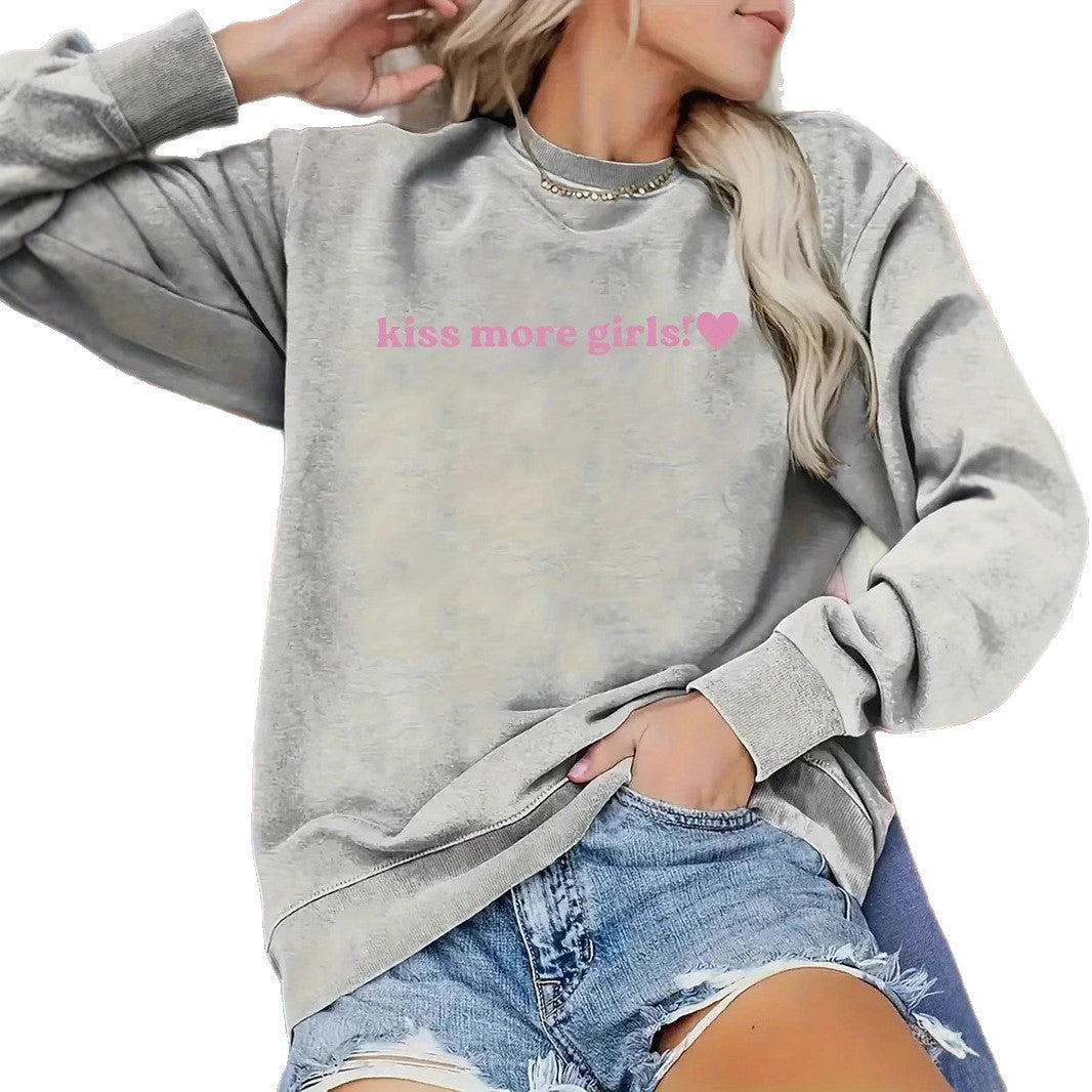 Sweatshirt pour femmes avec lettrage inspirant et coupe décontractée Chic & Stil