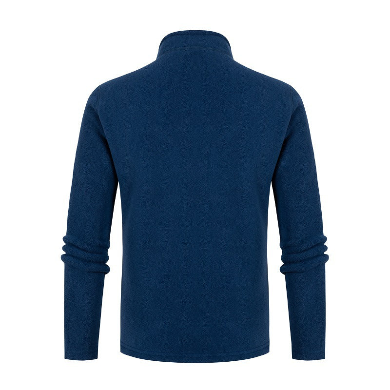 Men's fleece sweater with high collar and zip Lune London