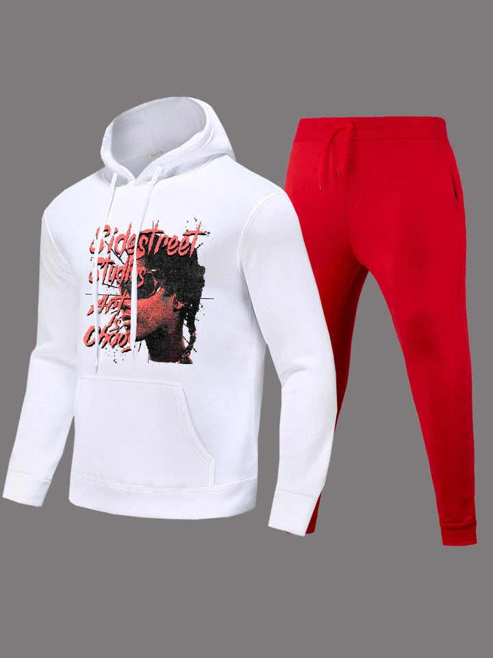 Men's hoodie and jogging pants set with a striking graphic element Lune London