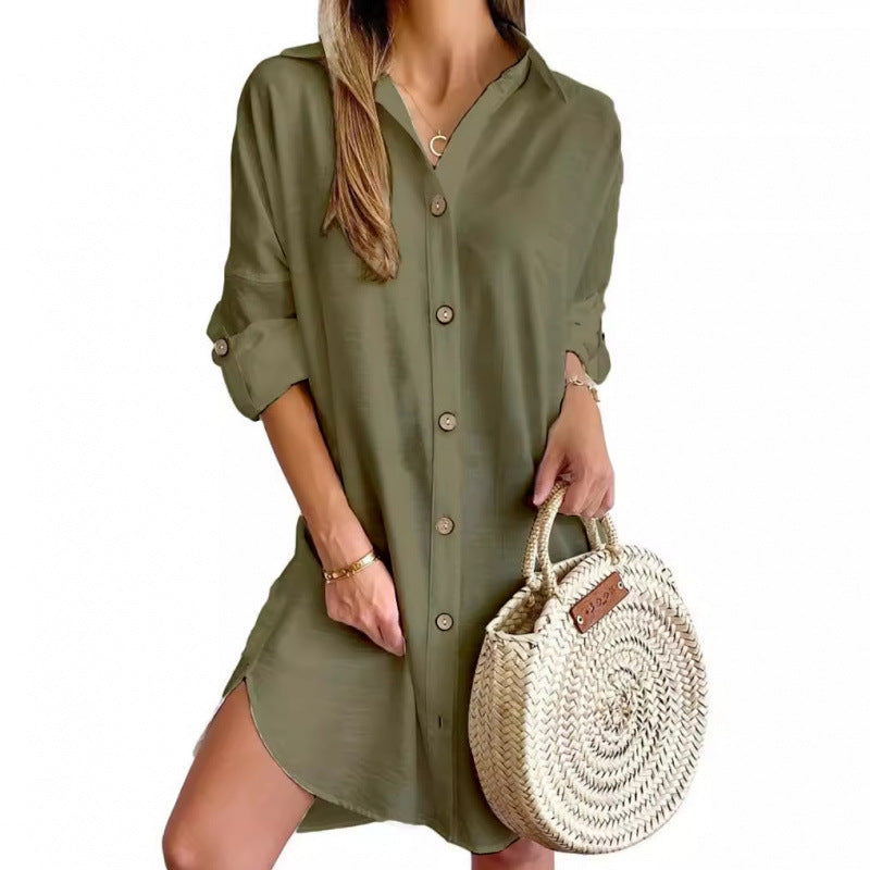 Casual shirt dress for women in lightweight fabric with button closure Lune London