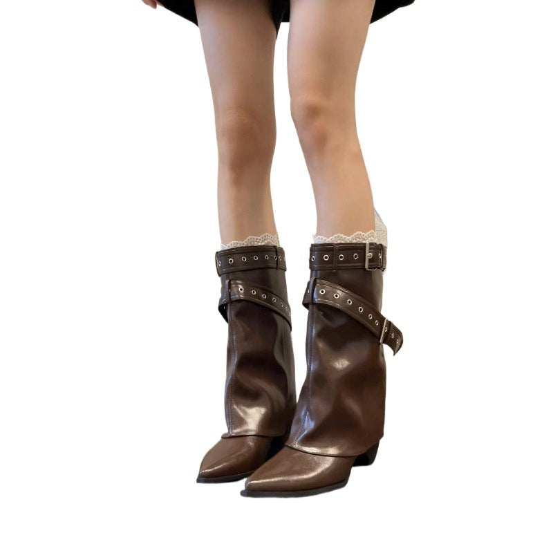 Elegant ankle boots for women with an ornate band appearance Lune London