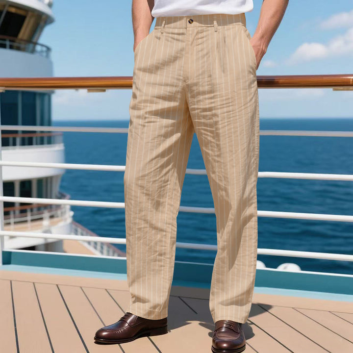 Elegant striped pants for men in high-quality cotton blend with a relaxed fit Lune London
