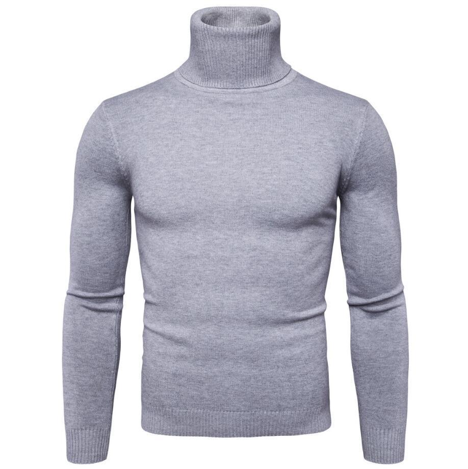 Men's knit sweater with high collar and slim fit Lune London