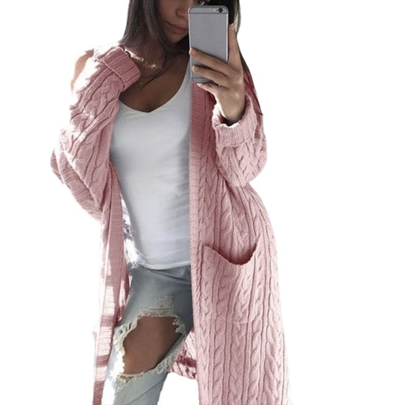 Women's knitted coat with patterns and practical pockets in an open cut Lune London