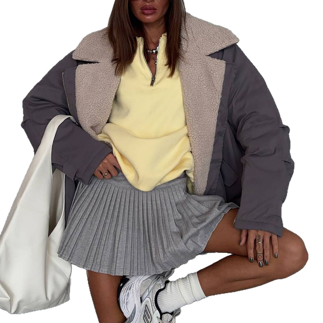 Ladies Stylish Oversized Jacket with Teddy Lining Chic & Stil