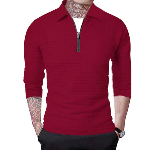 Structured pullover for men with short zip Lune London