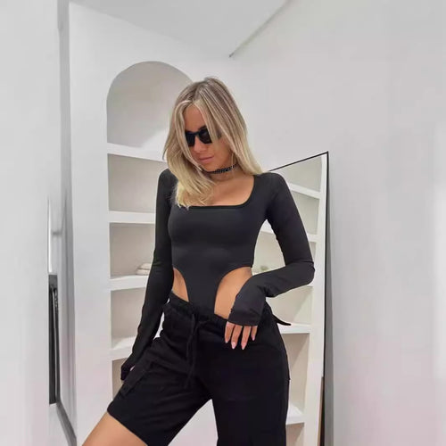 Body sculpting for women with creative cut-out details and long sleeves Lune London