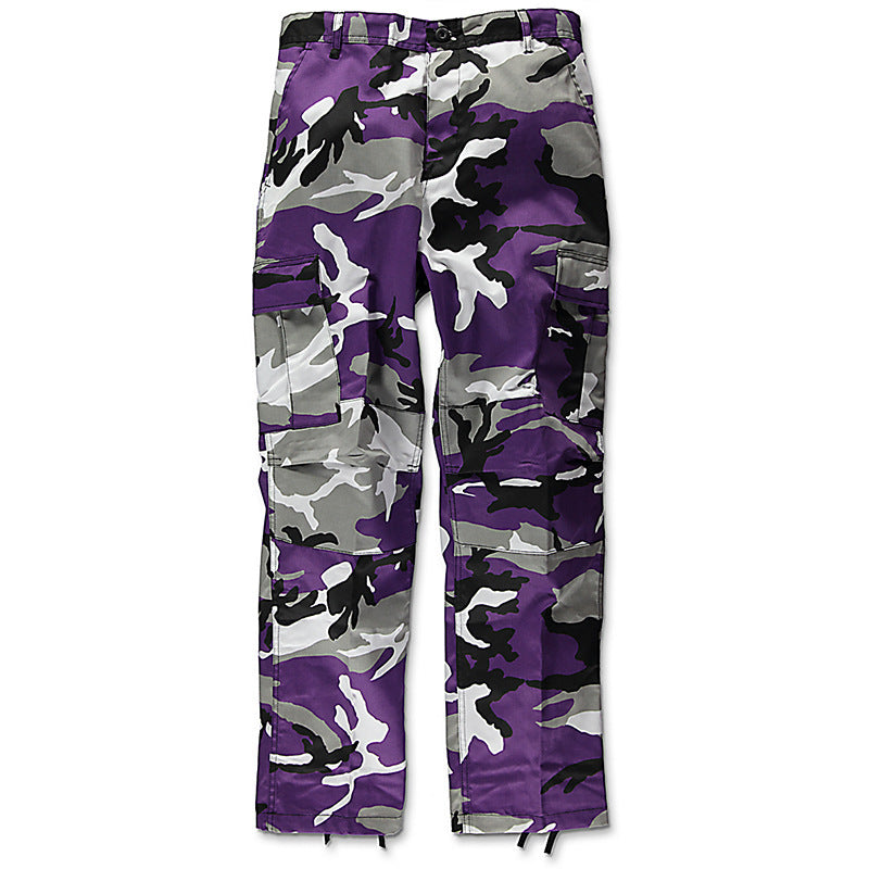 Men's cargo pants with functional pockets and modern camouflage design Lune London