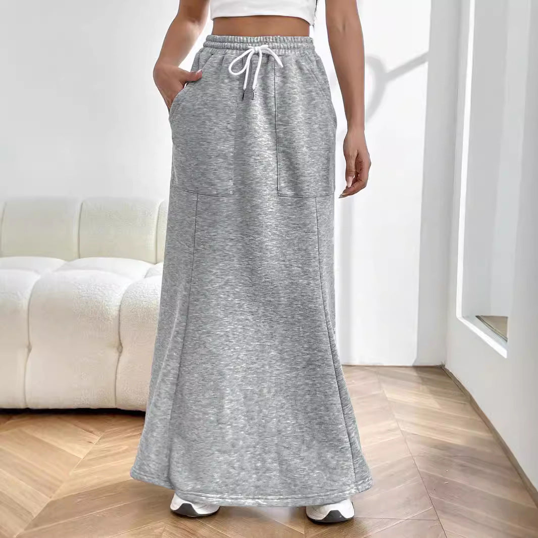 Jupe maxi en sweat femme avec taille élastique et poches pratiques Chic & Stil