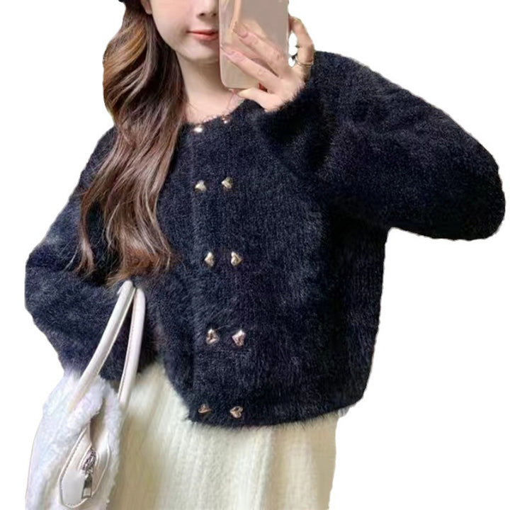 Cardigan confortable pour femmes avec des boutons décoratifs Chic & Stil