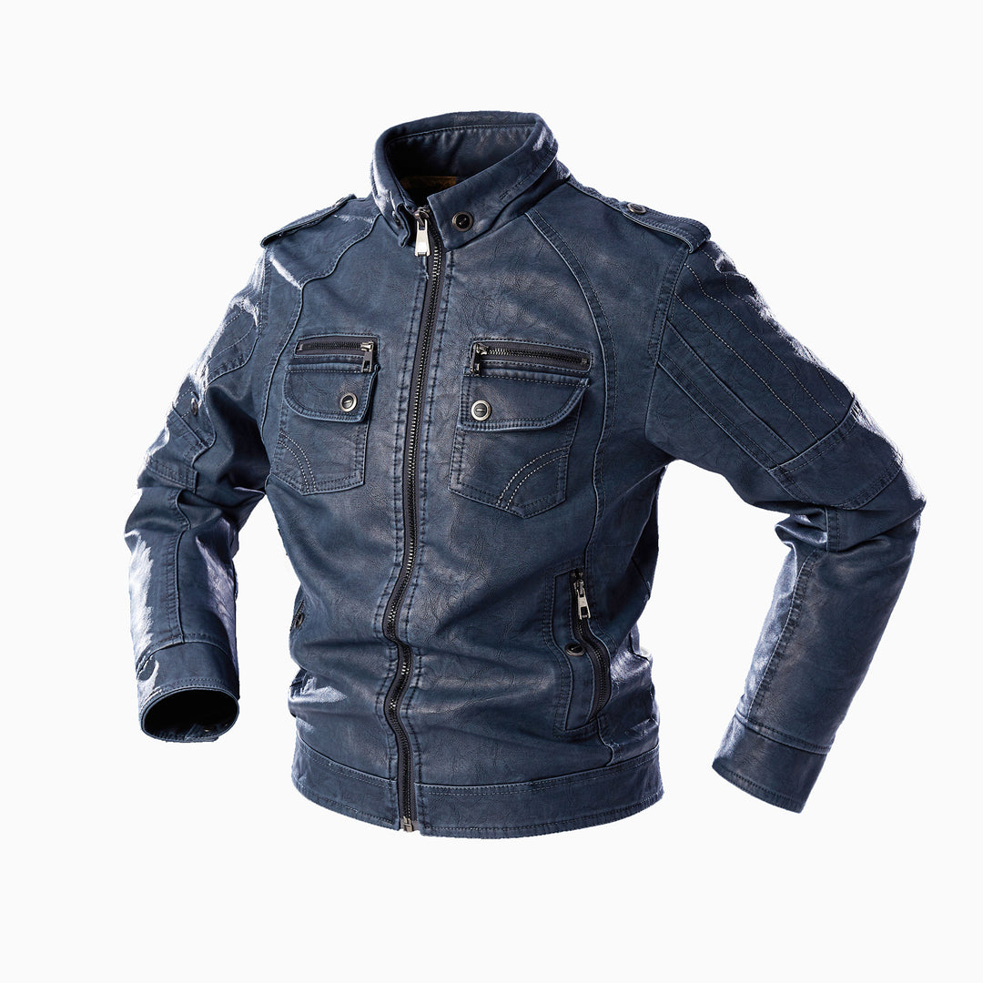 Casual leather jacket for men with multiple pockets Lune London