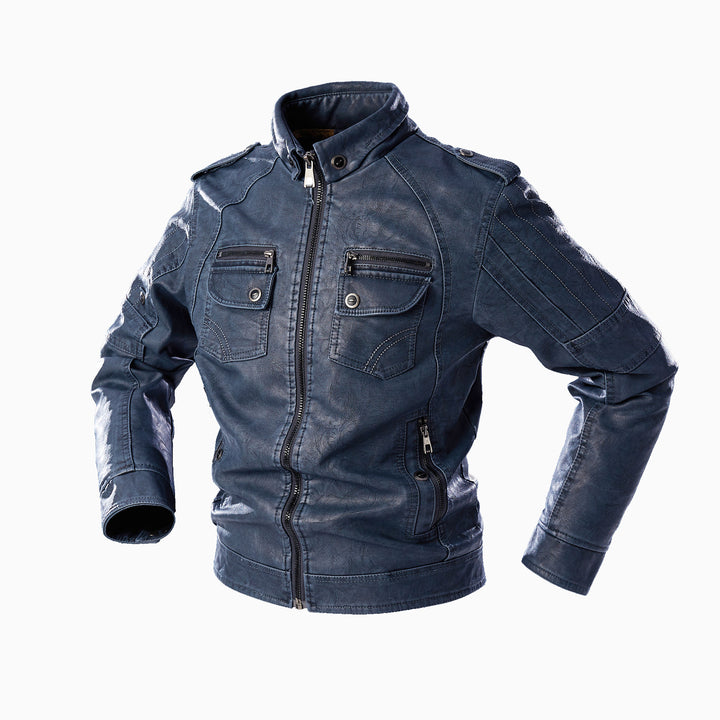 Casual leather jacket for men with multiple pockets Lune London