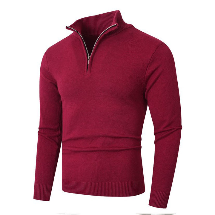 Lune London | Men's sweater with modern half zipper and fine ribbed structure