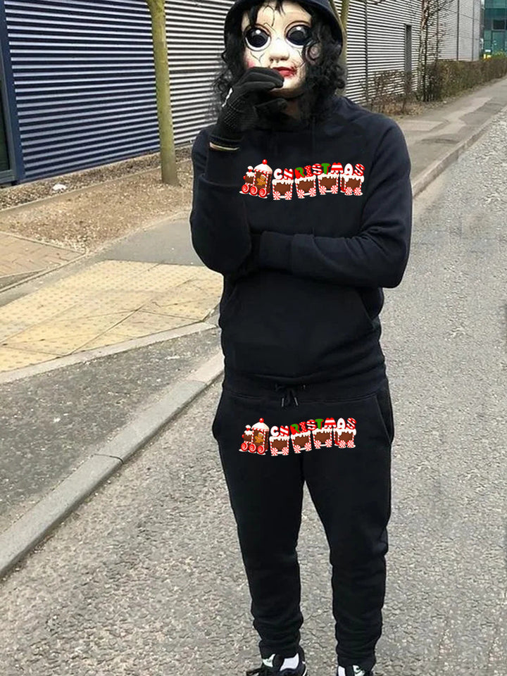 Women's hoodie and jogger pants set with festive Christmas pattern Lune London