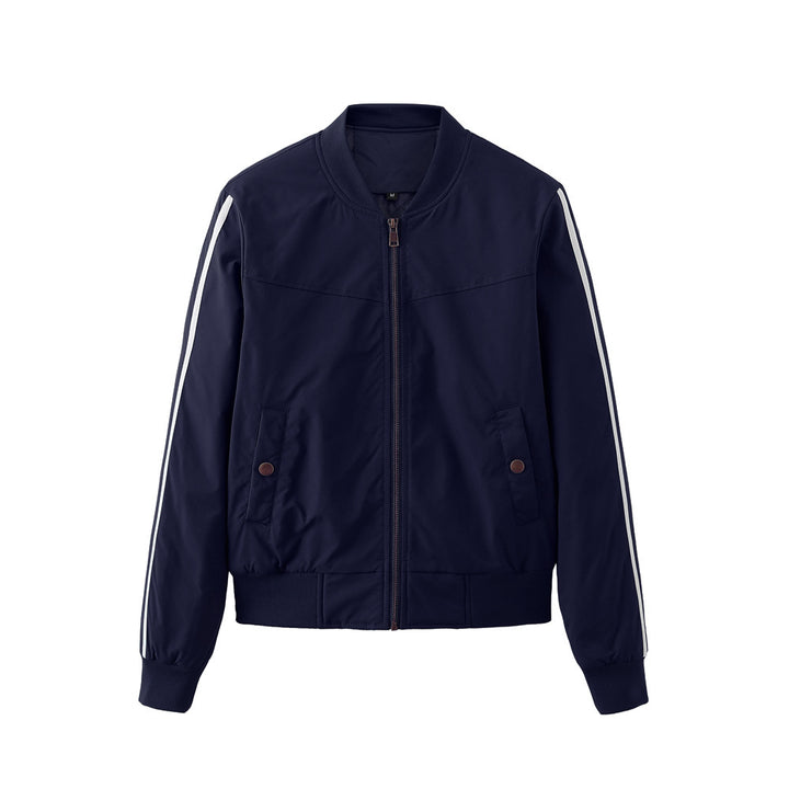 Sport bomber jacket for women with trendy side inserts and elastic edges Lune London