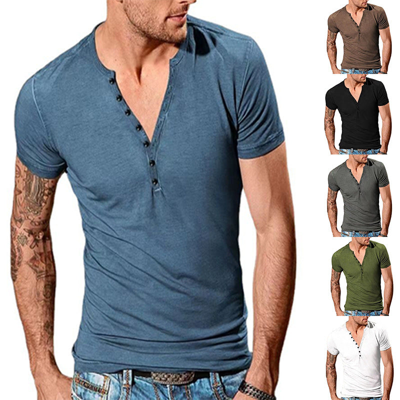 Men's Leisure Short Sleeve Henley T-shirt Lune London 1752037952