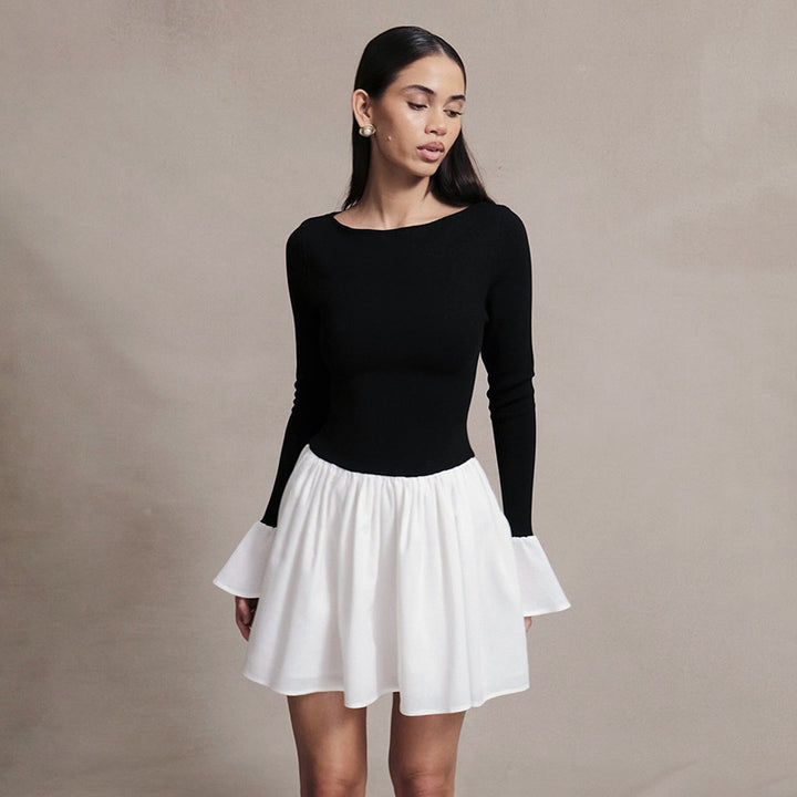 Fashionable women's dress with contrasting skirt Lune London