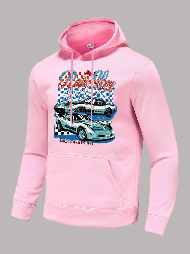 Ladies Hoodie with Motorsport Graphic Print Lune London