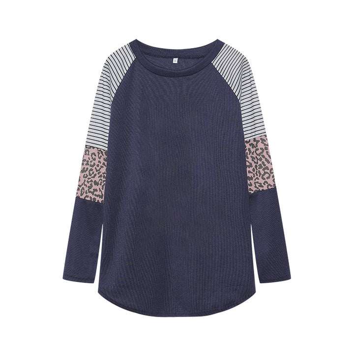 Chemisier long à manches longues pour femmes avec imprimé animal et design à rayures modernes Chic & Stil