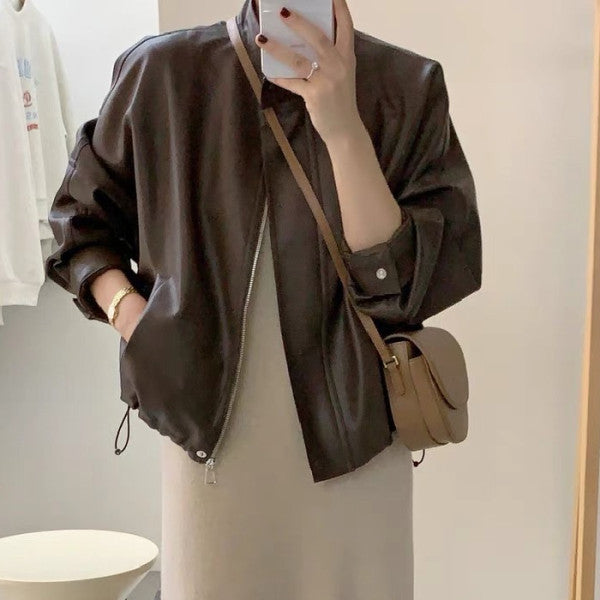 Women's Fashion Bomber Jacket made of high-quality Faux Leather Chic & Stil