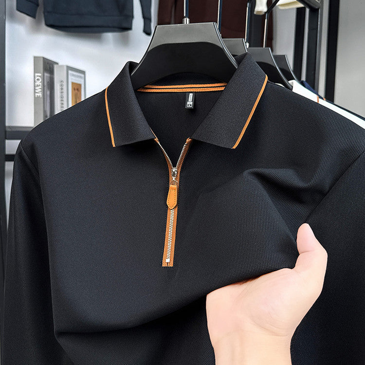 Men's sporty polo with modern zipper and breathable properties Lune London