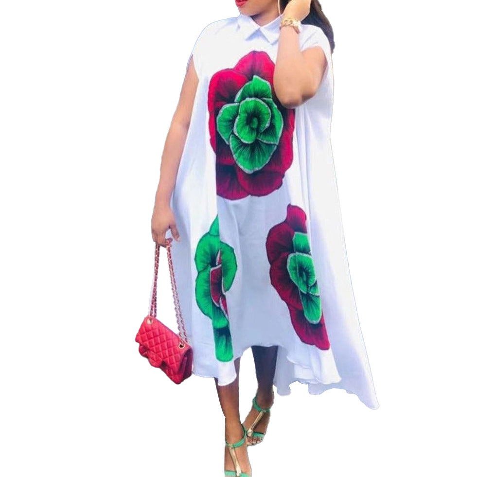 Shirt dress for women with floral appliqués Lune London