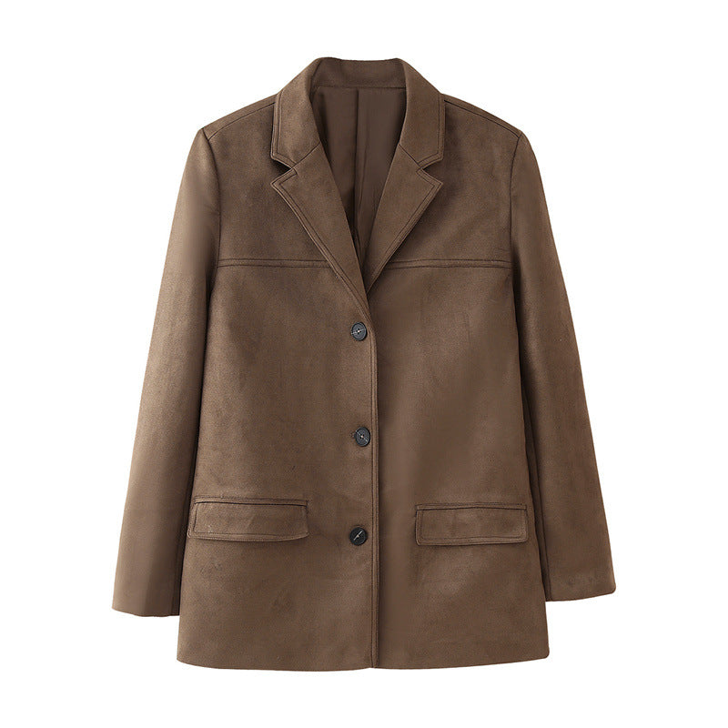 Ladies Elegant Suede Blazer Lune London