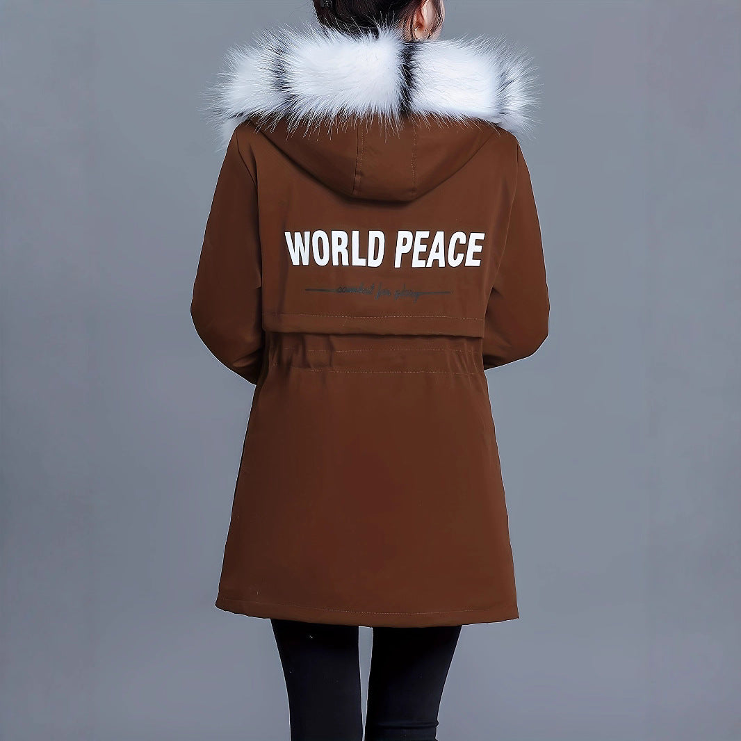 Insulated leisure jacket for women with removable faux fur collar Lune London
