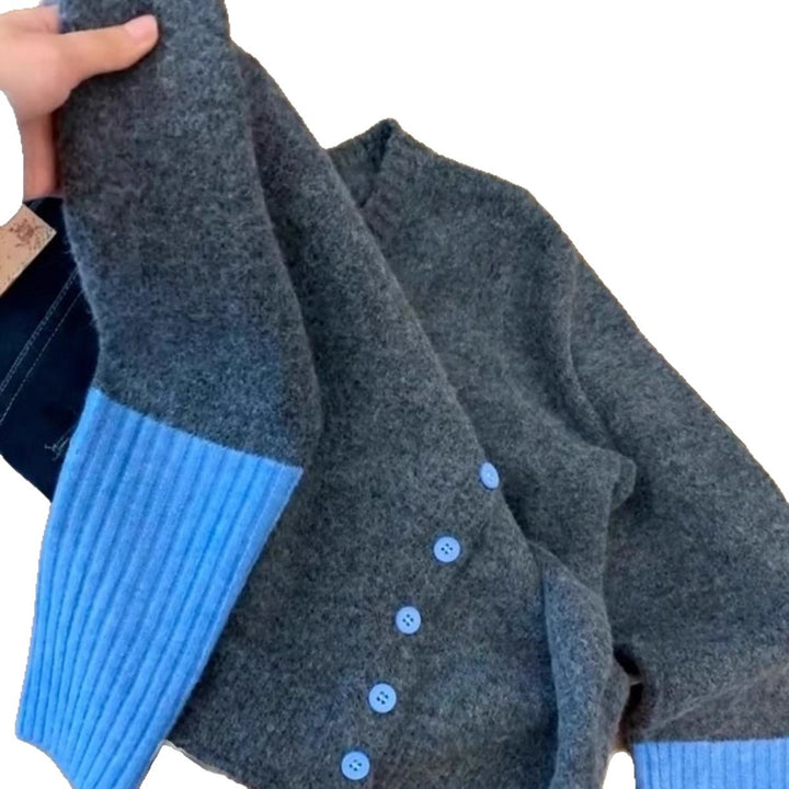 Cardigan douillet et doux pour femme avec un mélange de coton et des couleurs d'accent modernes Chic & Stil
