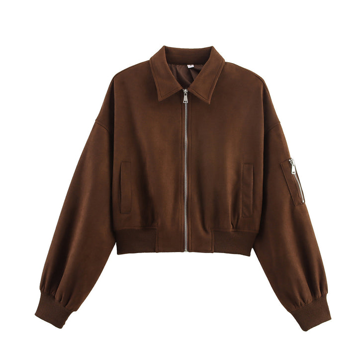 Women Modern Short Hoodie with Practical Pockets and Chic Zip Closure and Style
