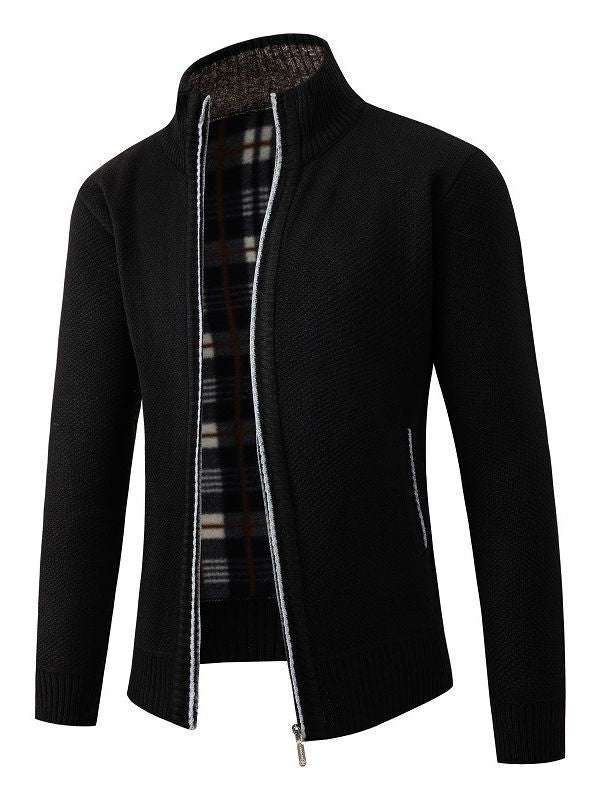 Fashion knit jacket for men with an innovative structure and a warm lining Lune London