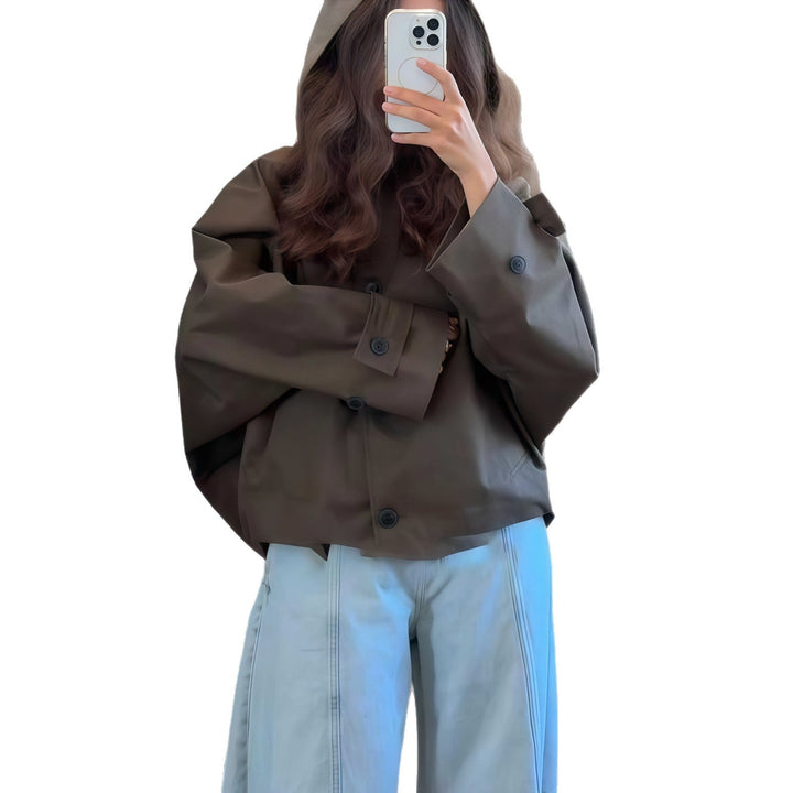Women’S Oversized Rain Jacket with Hood and Fashionable Cut Lune London