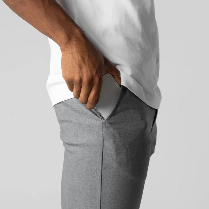 Men's Chino Pants with Slim Fit Cut and Elastic Waistband Lune London