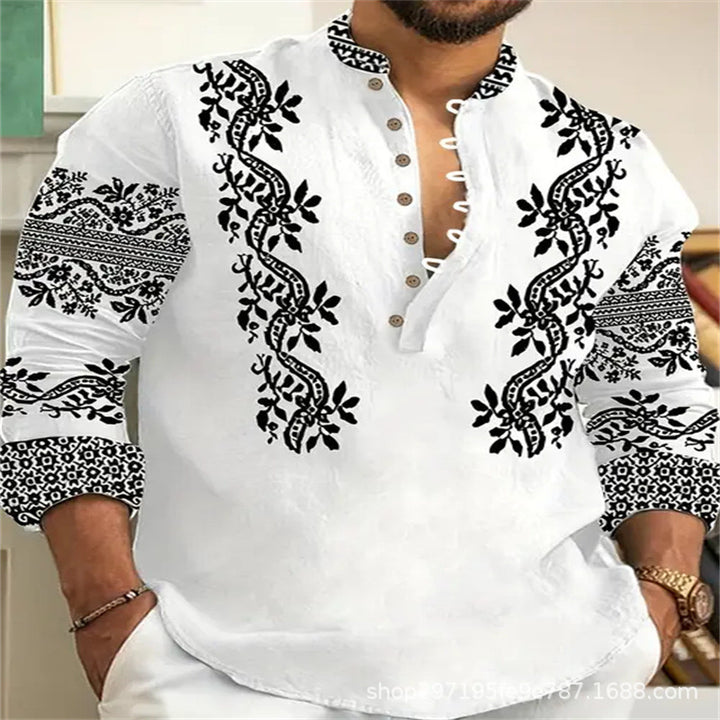 Casual embroidered shirt for men with button placket Lune London