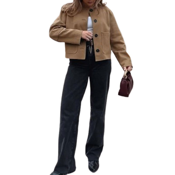 Elegant suede jacket for women with button closure Lune London
