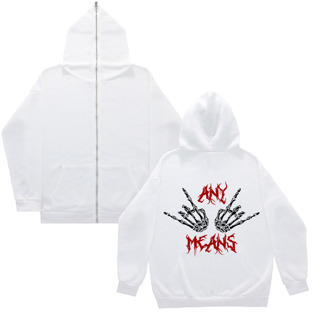Ladies Zip-Hoodie with unique skeleton pattern and comfortable fit Lune London