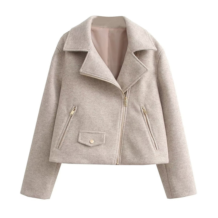 Casual women's transitional jacket in soft material with practical pockets Lune London