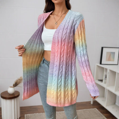Cardigan in knit for women with a colorful gradient and a relaxed fit Lune London