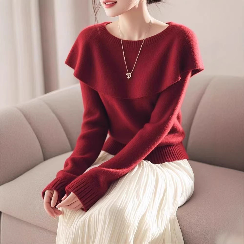 Pull femme avec col châle décontracté Chic & Stil