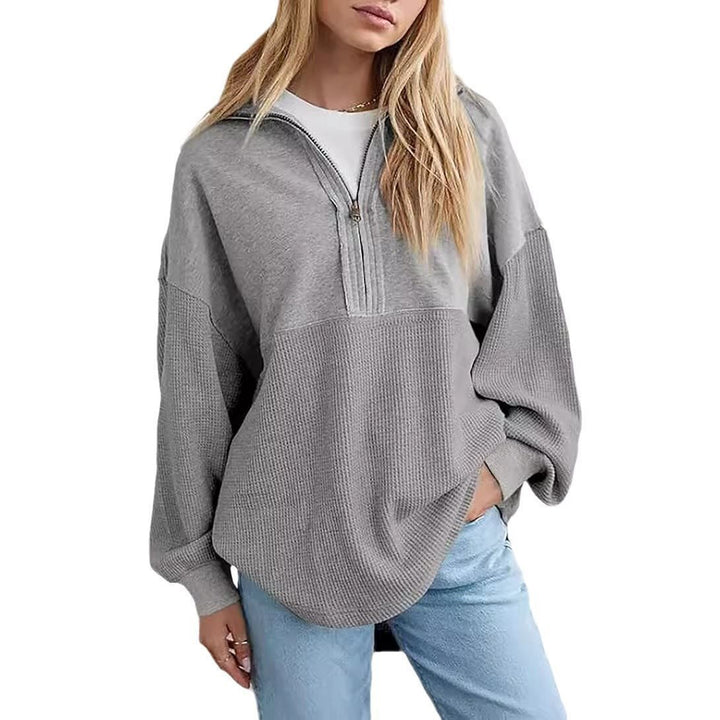Women's casual sweatshirt with high collar and textured design Lune London