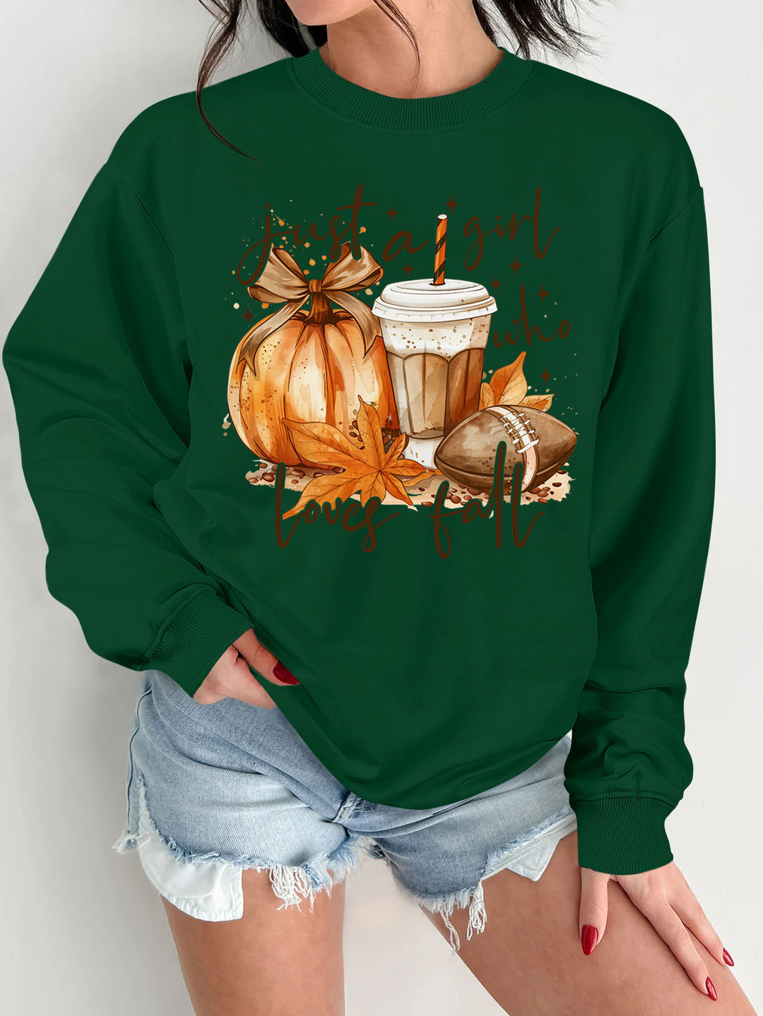 Sweatshirt pour femmes avec motif d'automne et impression inspirante Chic & Stil