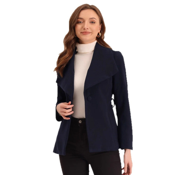 Lune London asymmetric collar fashion transition jacket for women