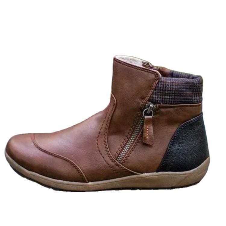 Women's padded boots with side zipper and stylish stitching Lune London