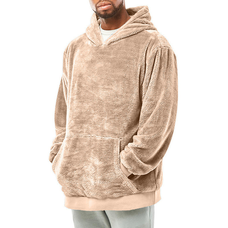 Men's cozy fleece hoodie with kangaroo pocket and hood Lune London